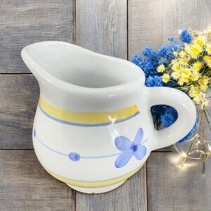 Vintage Italian Pottery Caleca Small Pitcher Creamer Jug Painted Ceramic Marked